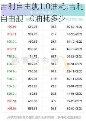 吉利自由舰1.0油耗,吉利自由舰1.0油耗多少